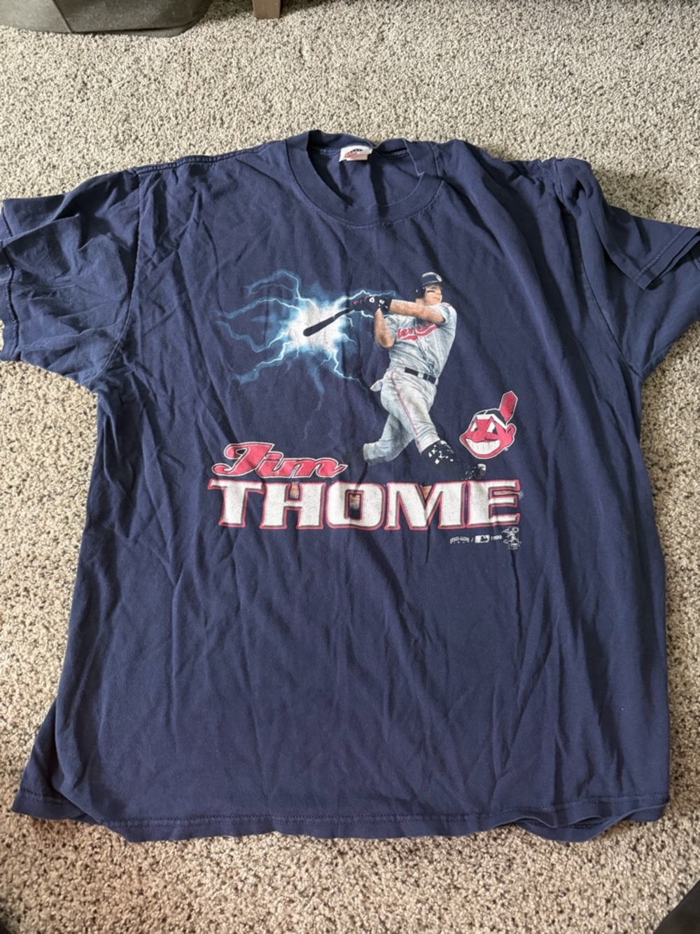 Jim Thome Cleveland Indians Navy Graphic Tee